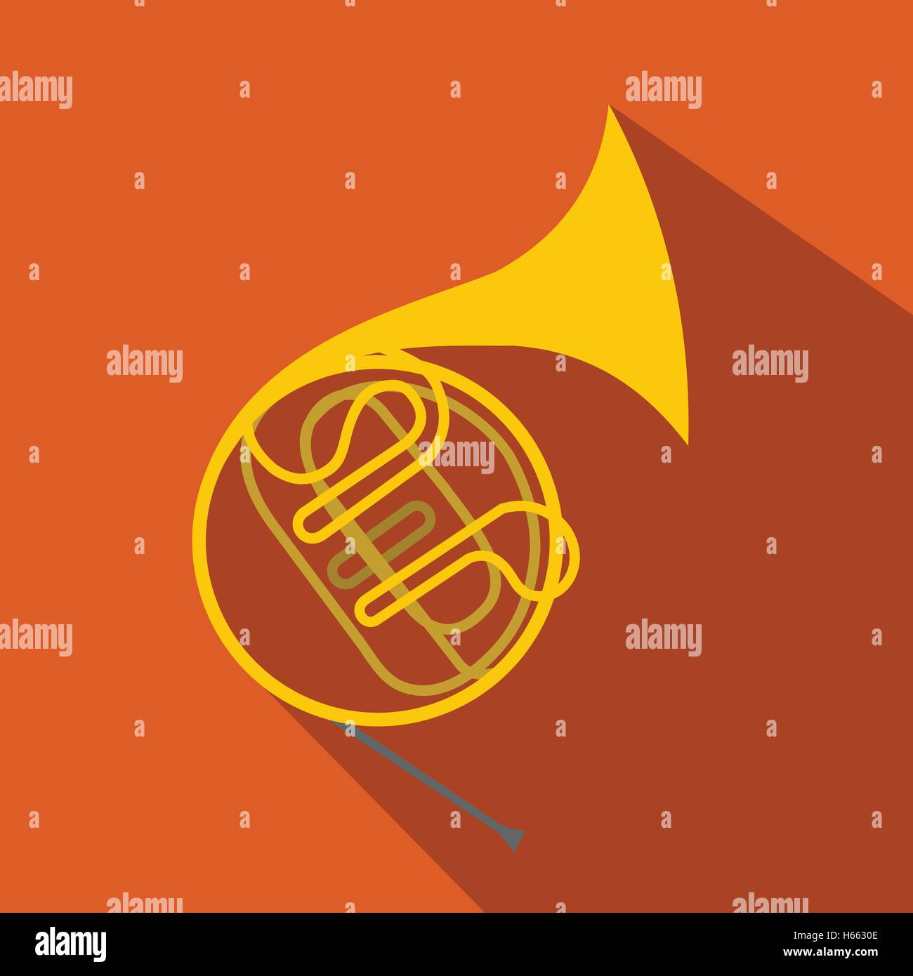 French horn flat icon Stock Vector Image & Art Alamy