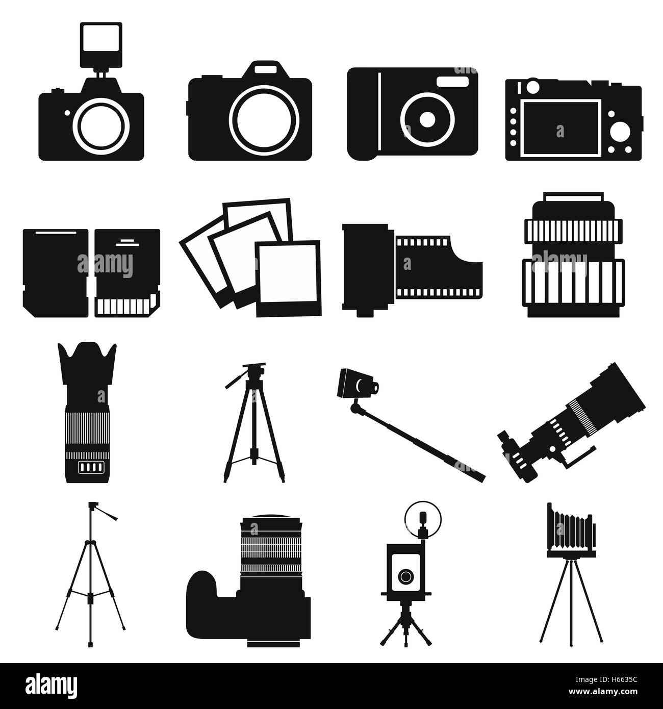 Photography simple icons Stock Vector Image & Art - Alamy