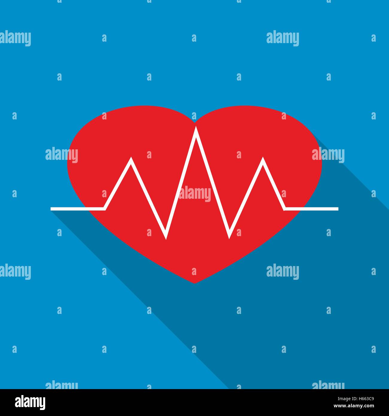 Heartbeat icon in flat style Stock Vector Image & Art - Alamy