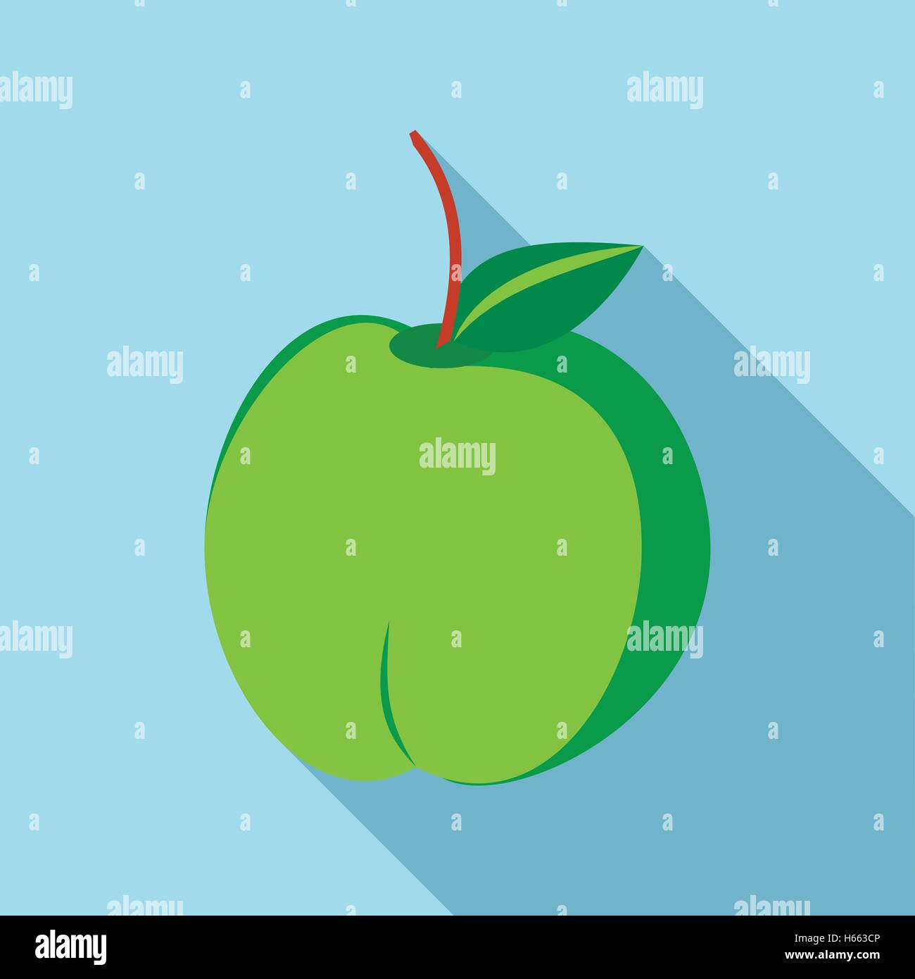 Green fresh apple icon, flat style Stock Vector Image & Art - Alamy