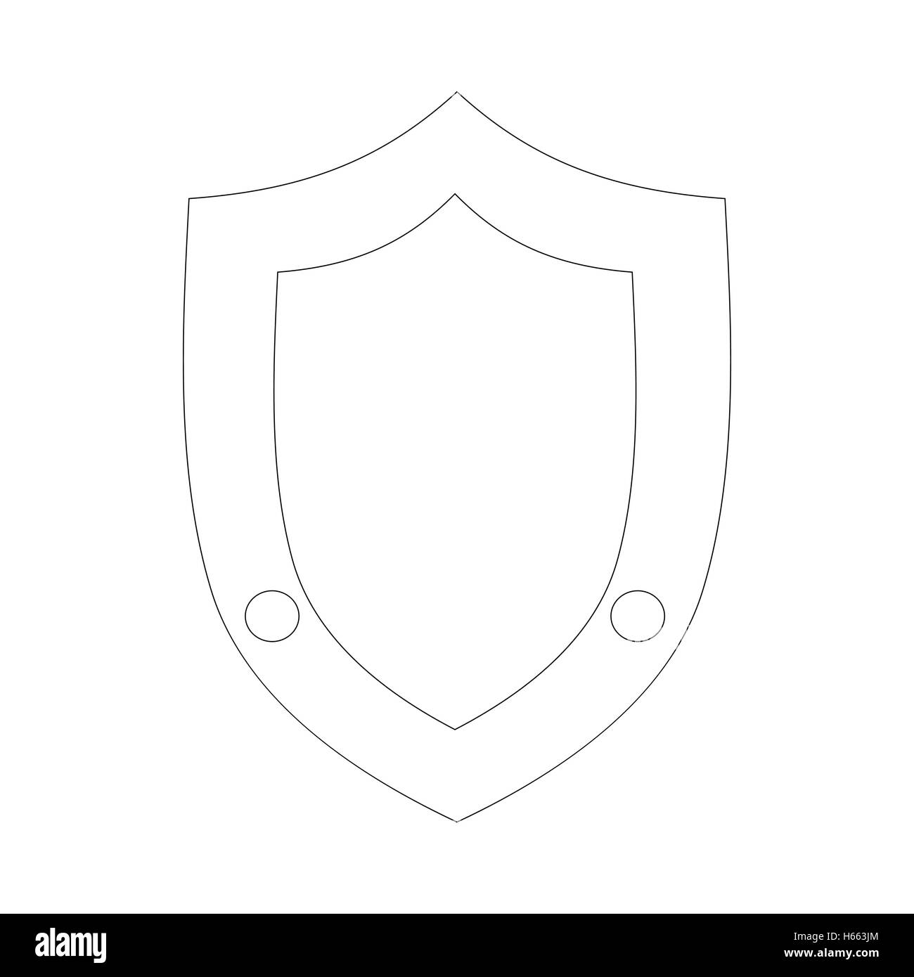 Shield icon, outline style Stock Vector Image & Art - Alamy