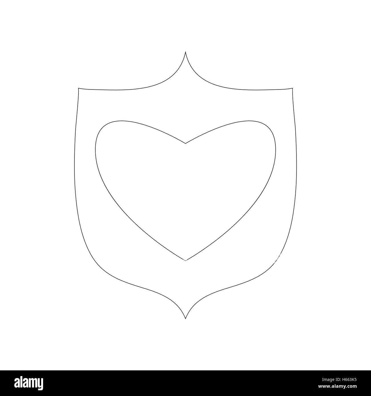 Shield icon, outline style Stock Vector Image & Art - Alamy