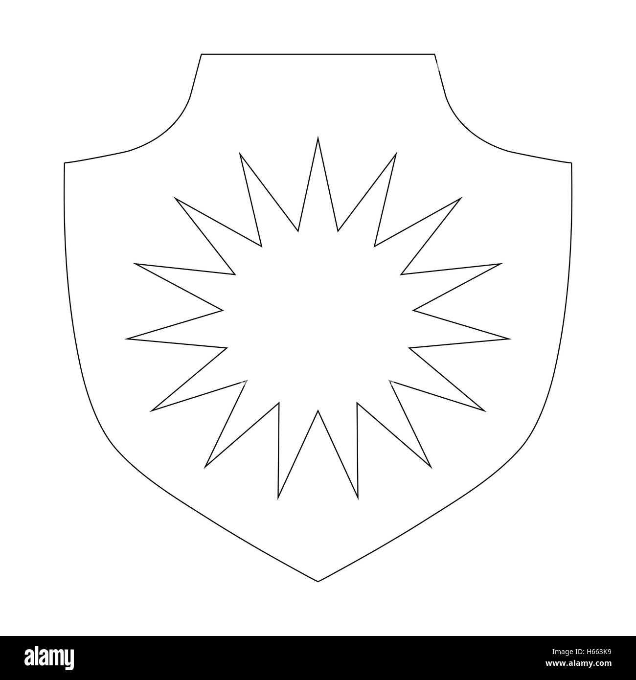 Shield icon, outline style Stock Vector Image & Art - Alamy