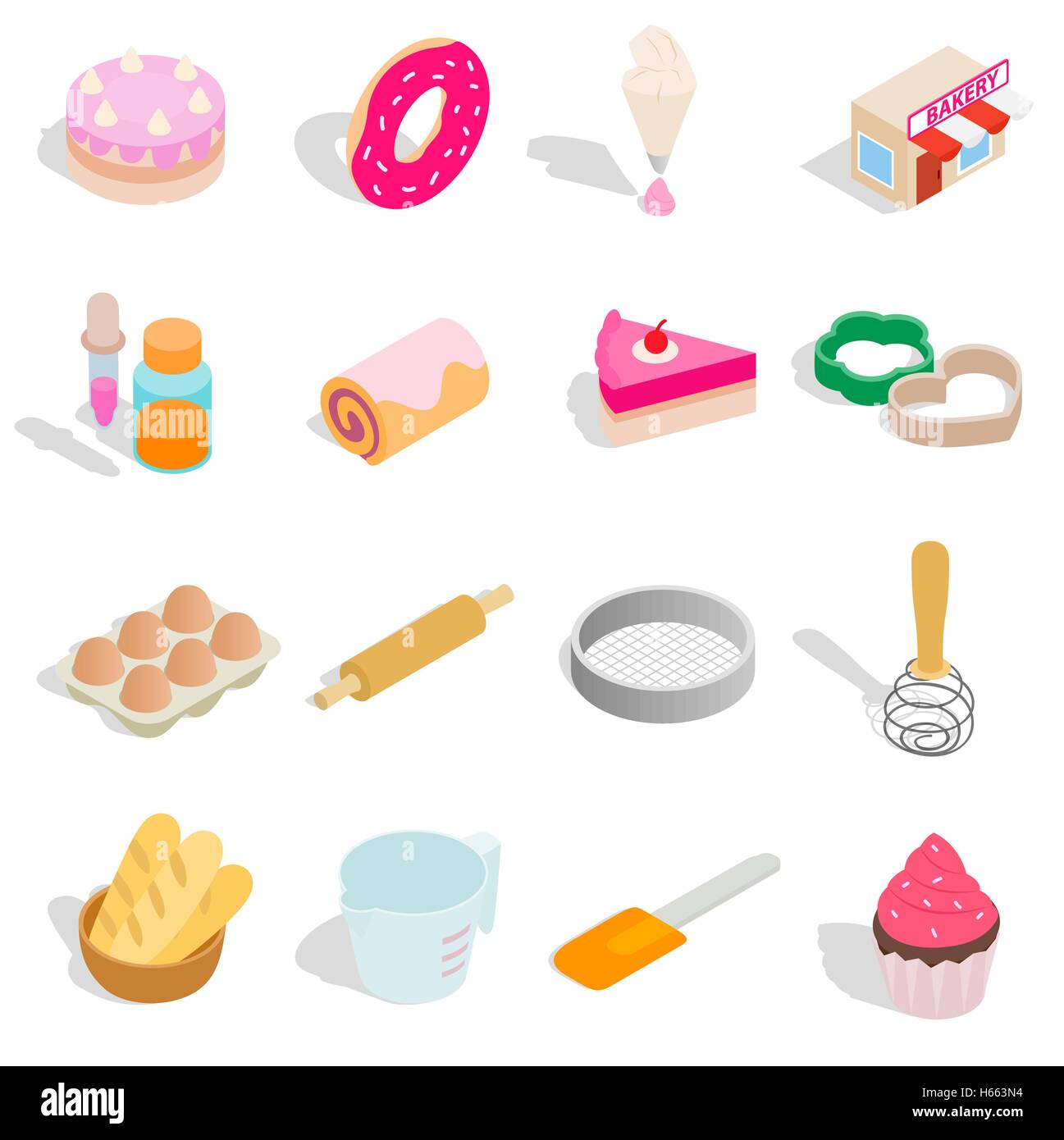Bakery set icons, isometric 3d style Stock Vector Image & Art - Alamy