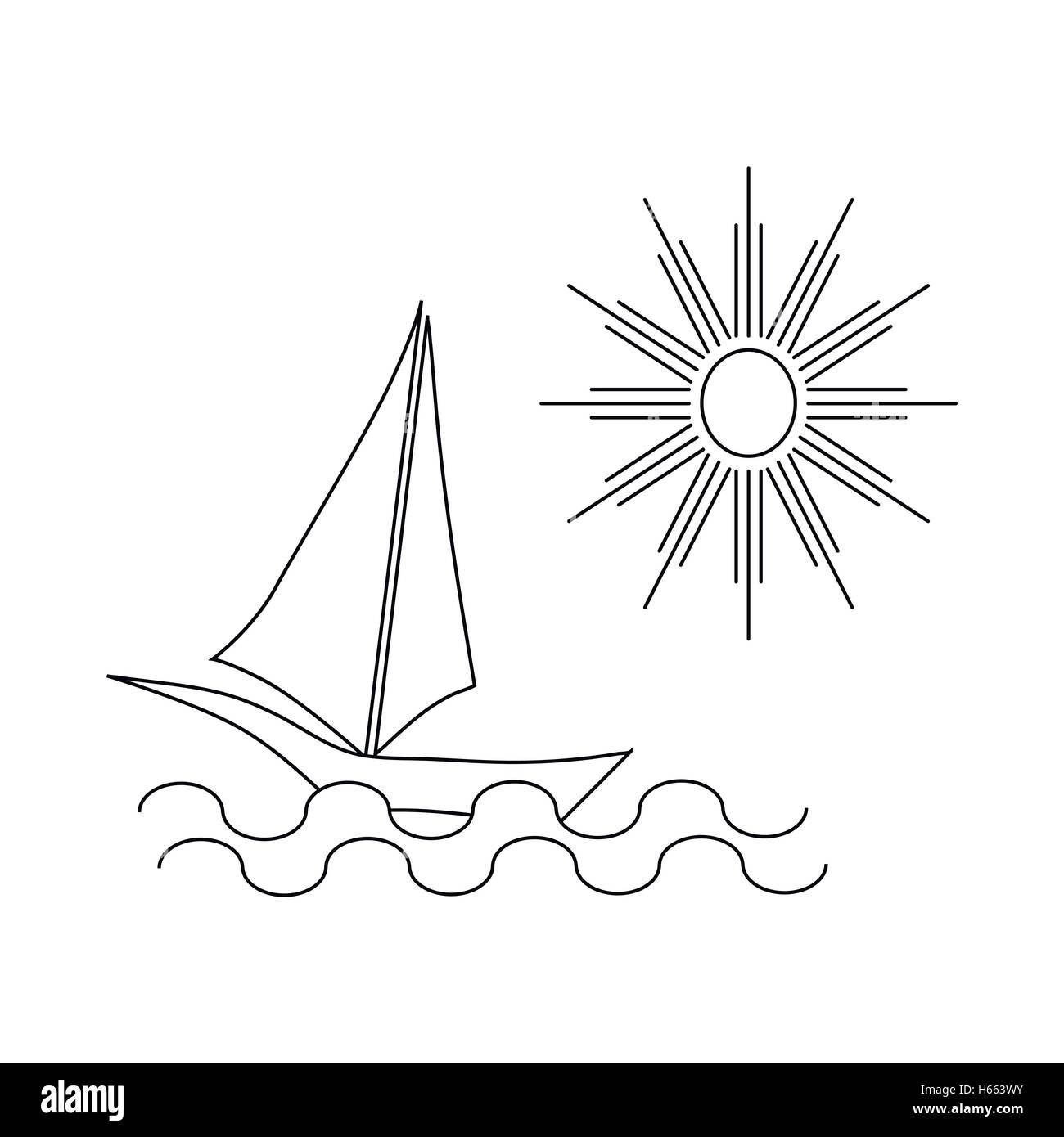 Ship at sea icon, outline style Stock Vector Image & Art - Alamy