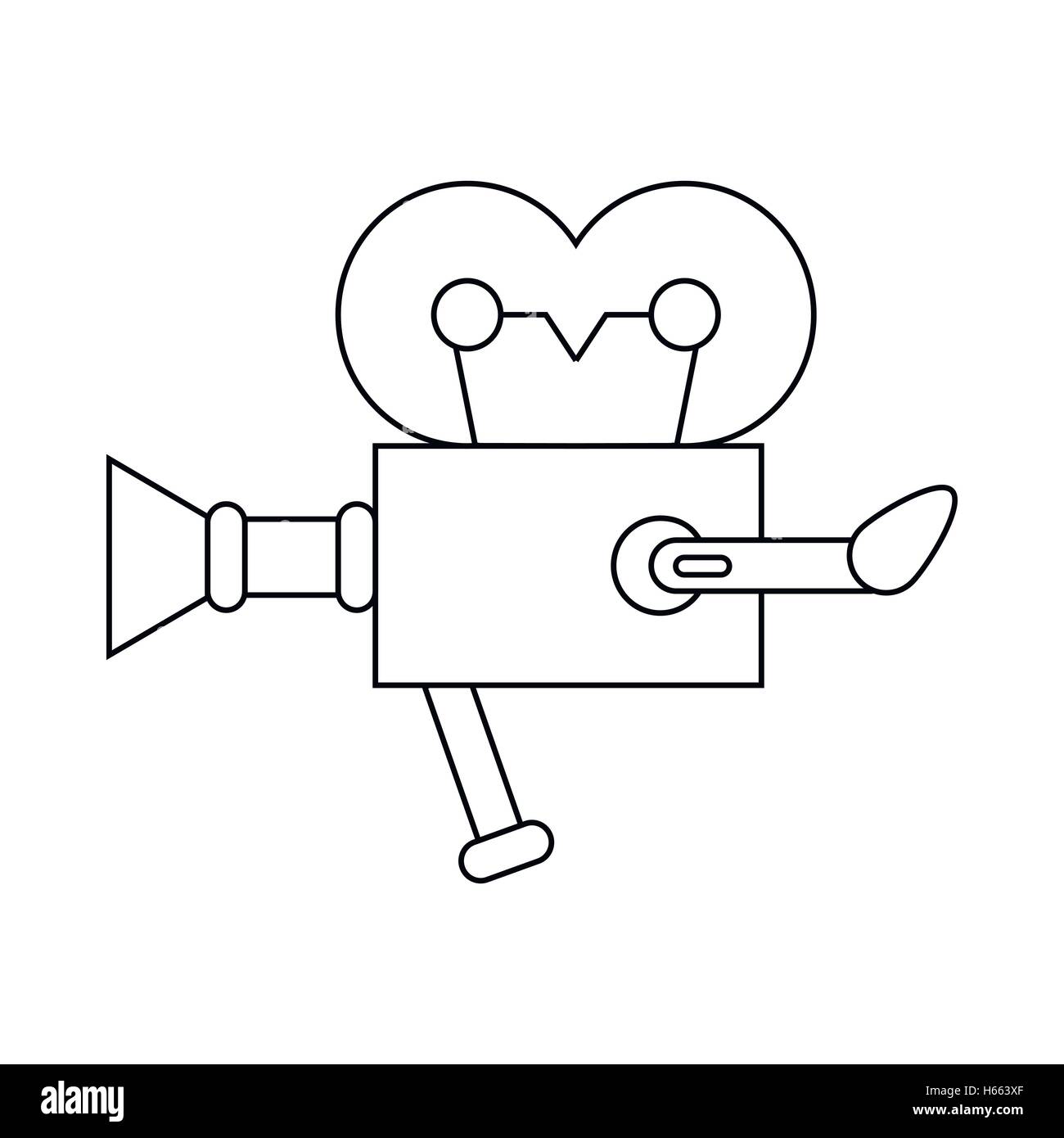 Retro cinema camera icon, outline style Stock Vector Image & Art - Alamy