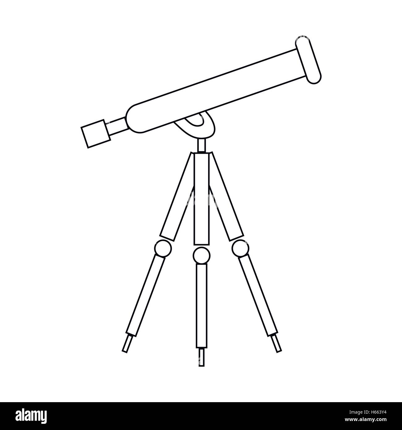 Telescope icon in outline style Stock Vector