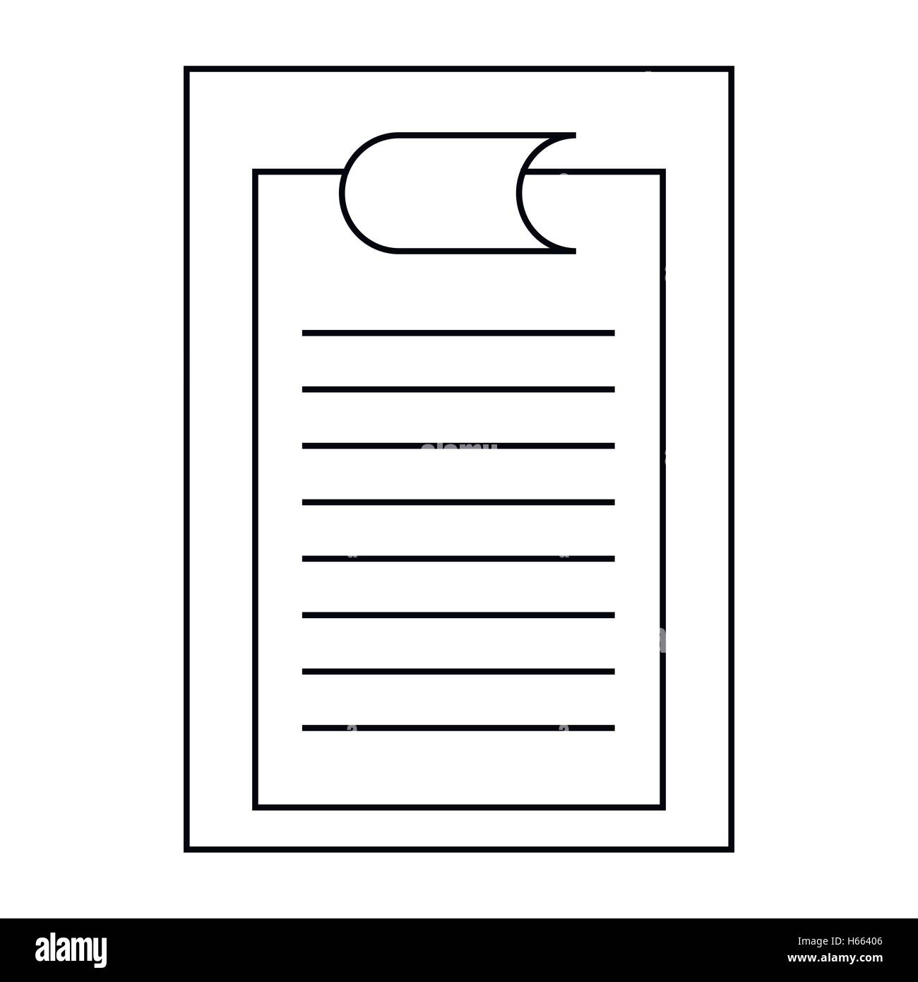 Clipboard with sheet of paper icon, outline style Stock Vector Image ...