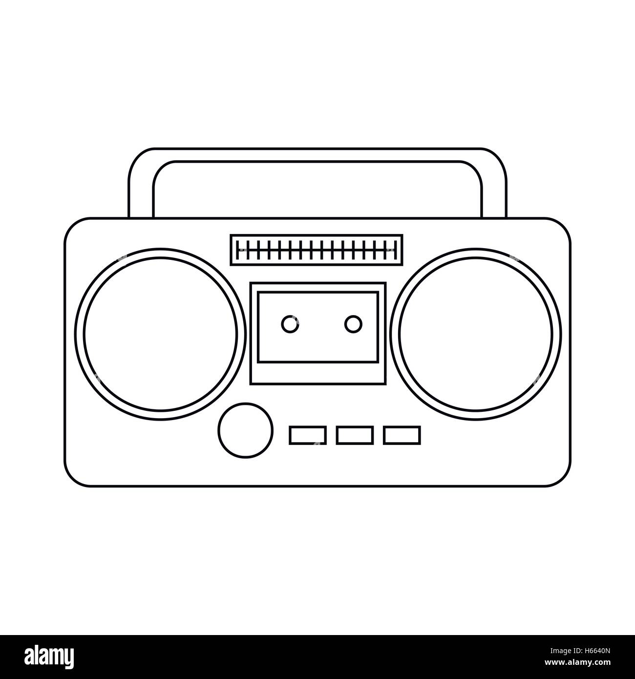 Boom box or radio cassette tape player icon Stock Vector Image & Art ...