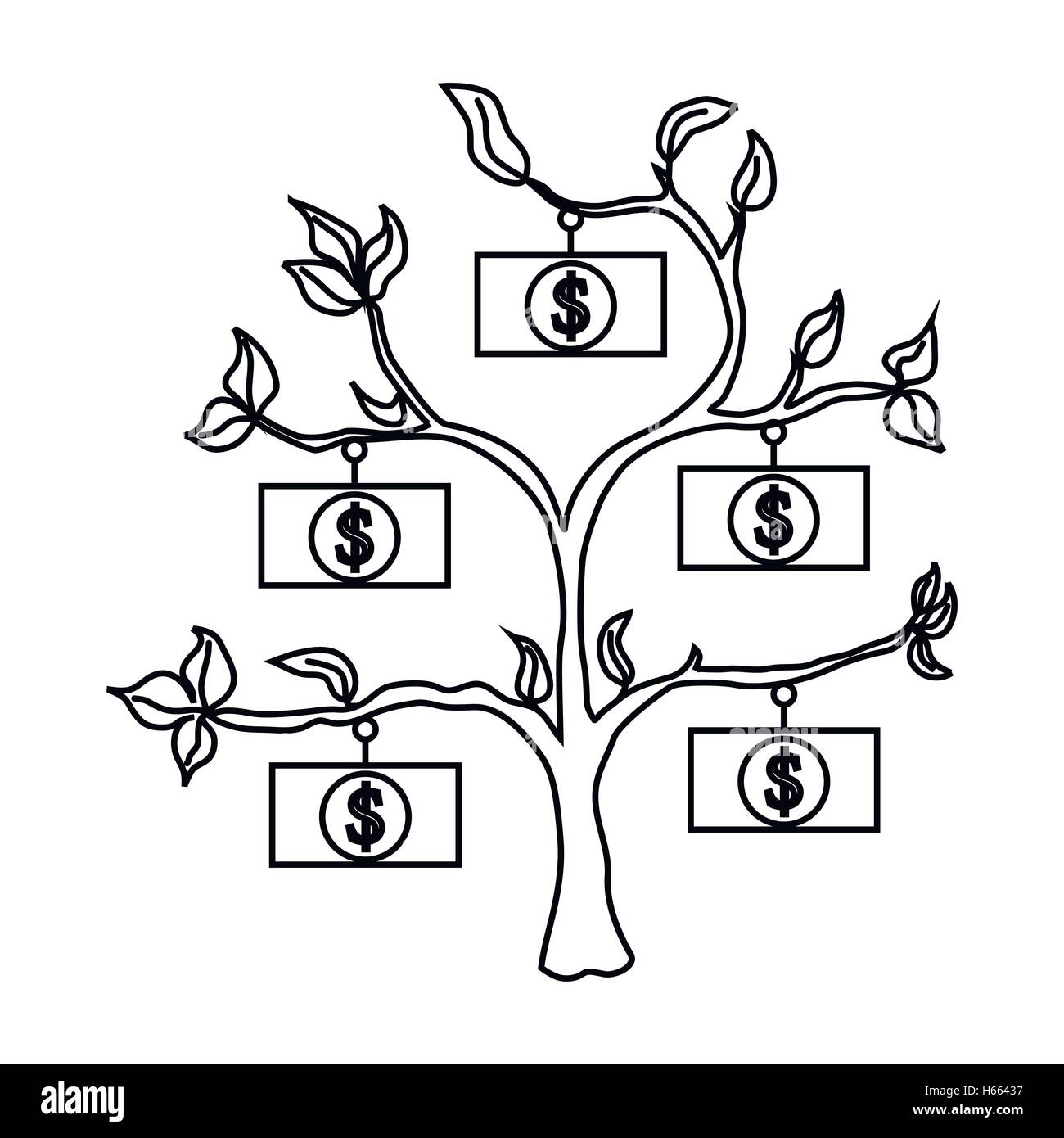 Money tree icon, outline style Stock Vector Image &amp; Art - Alamy