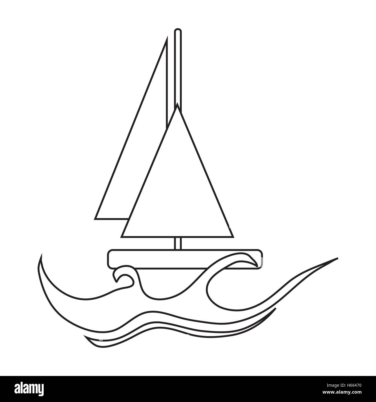 Yacht icon in outline style Stock Vector Image & Art - Alamy