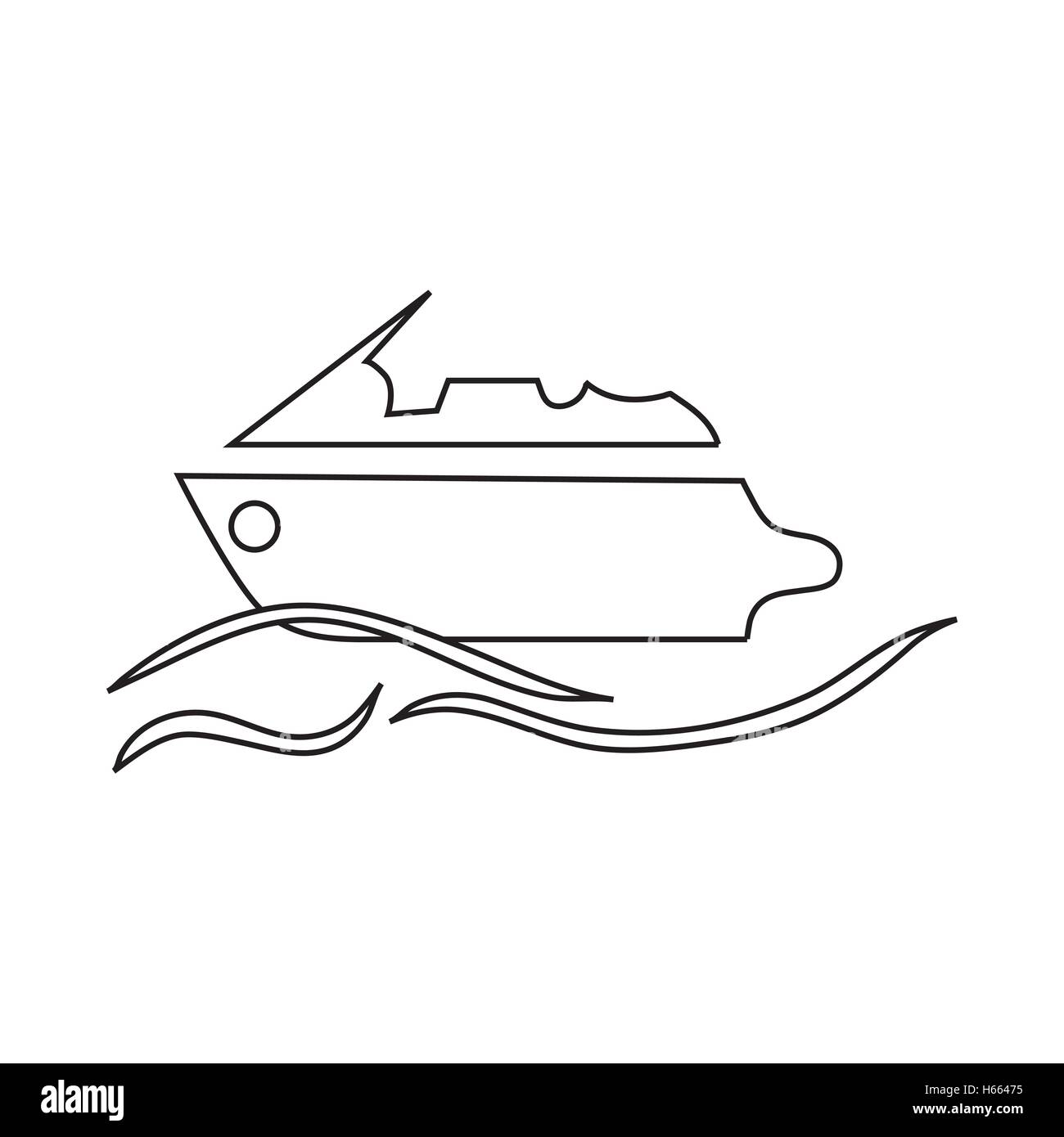 Powerboat icon in outline style Stock Vector Image & Art - Alamy