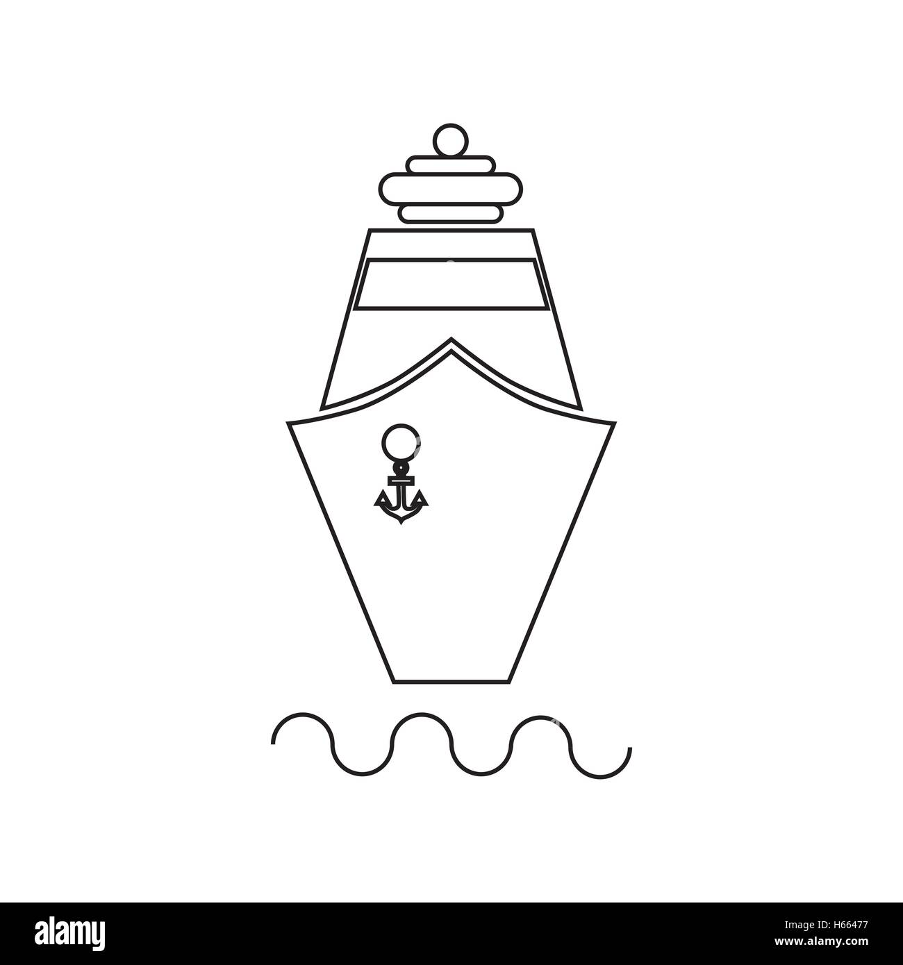 Ship icon in outline style Stock Vector Image & Art - Alamy