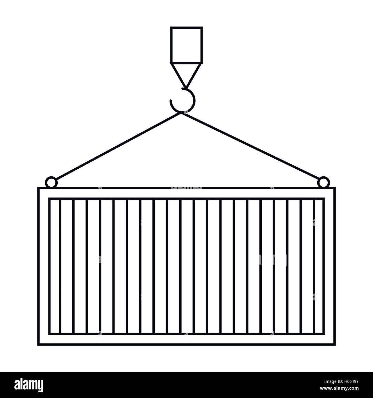 Lifting cargo by crane icon, outline style Stock Vector Image & Art - Alamy