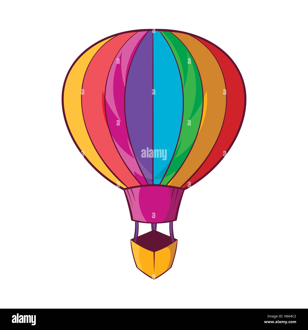 Striped multicolored aerostat balloon icon Stock Vector