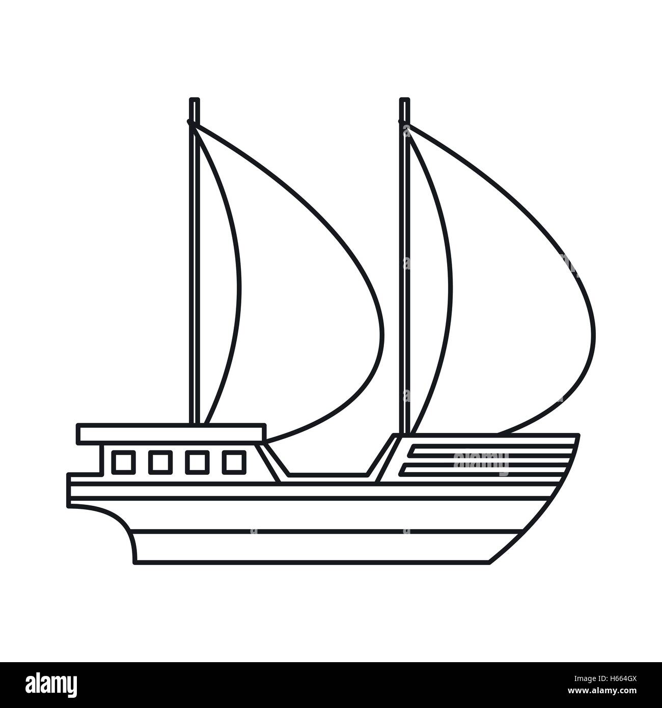 Big yacht icon, outline style Stock Vector Image & Art - Alamy