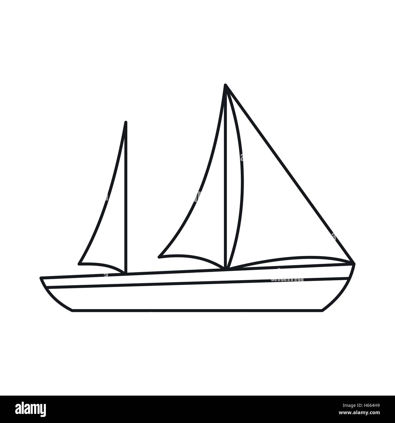 Yacht icon, outline style Stock Vector Image & Art - Alamy