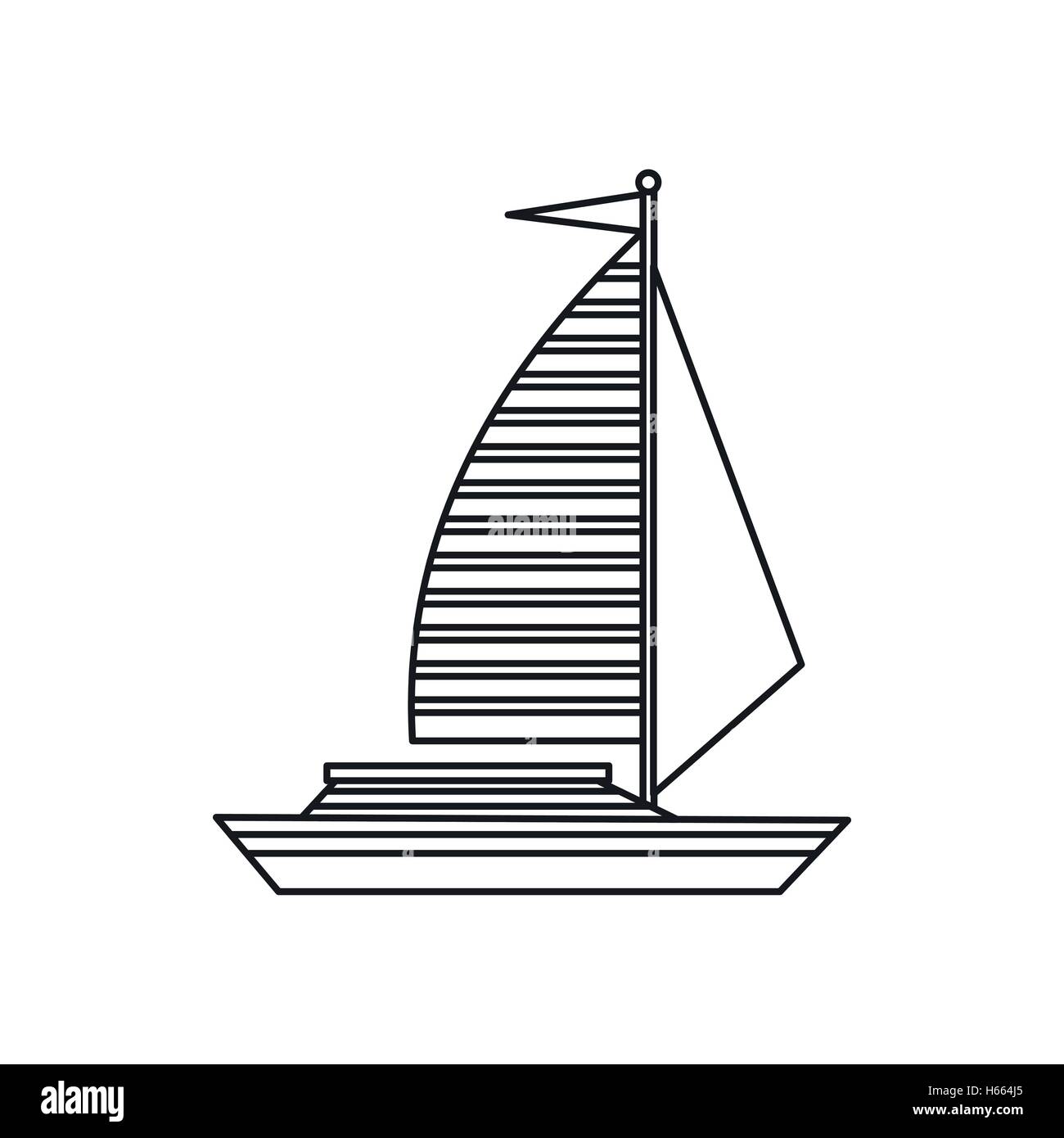 Yacht with sails icon, outline style Stock Vector Image & Art - Alamy