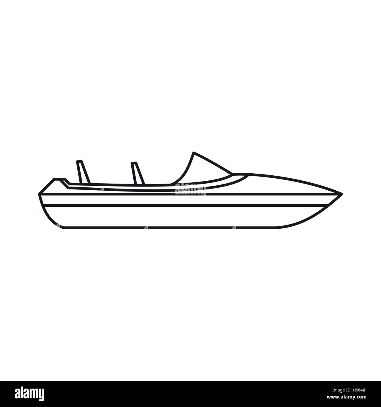Little powerboat icon, outline style Stock Vector Image & Art - Alamy