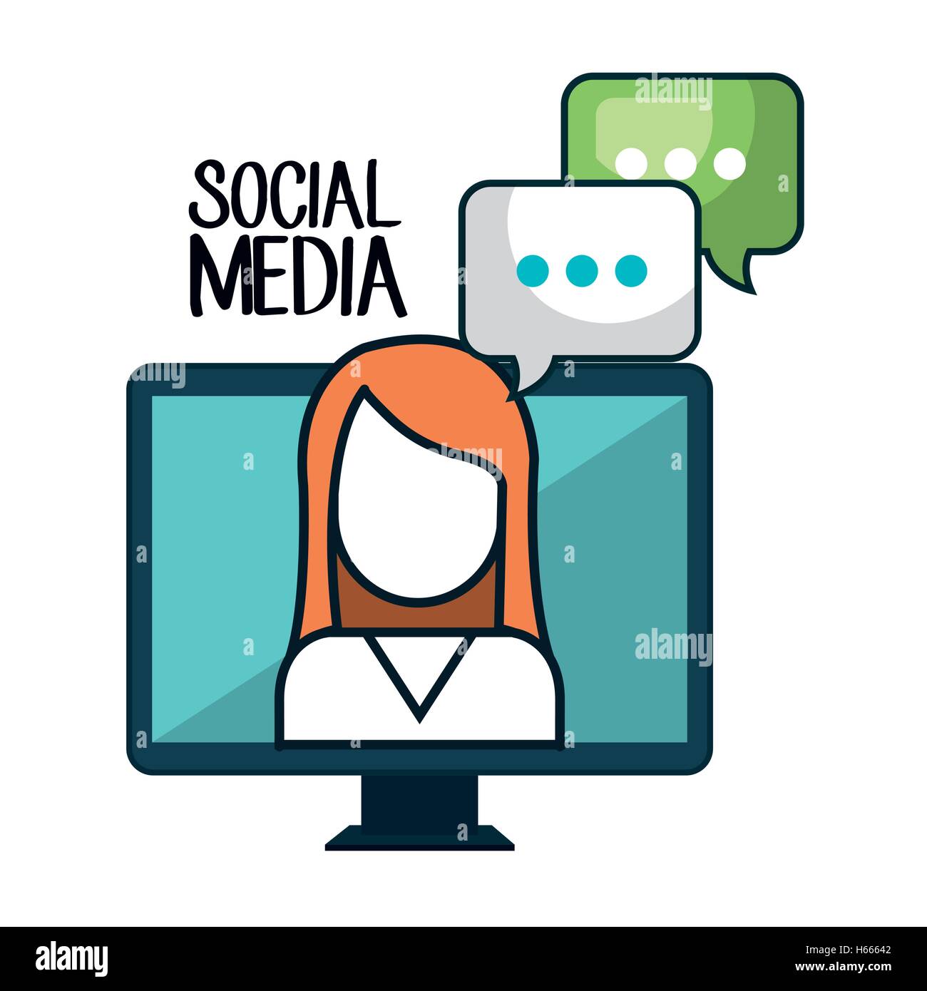 social media concept flat icons Stock Vector Image & Art - Alamy