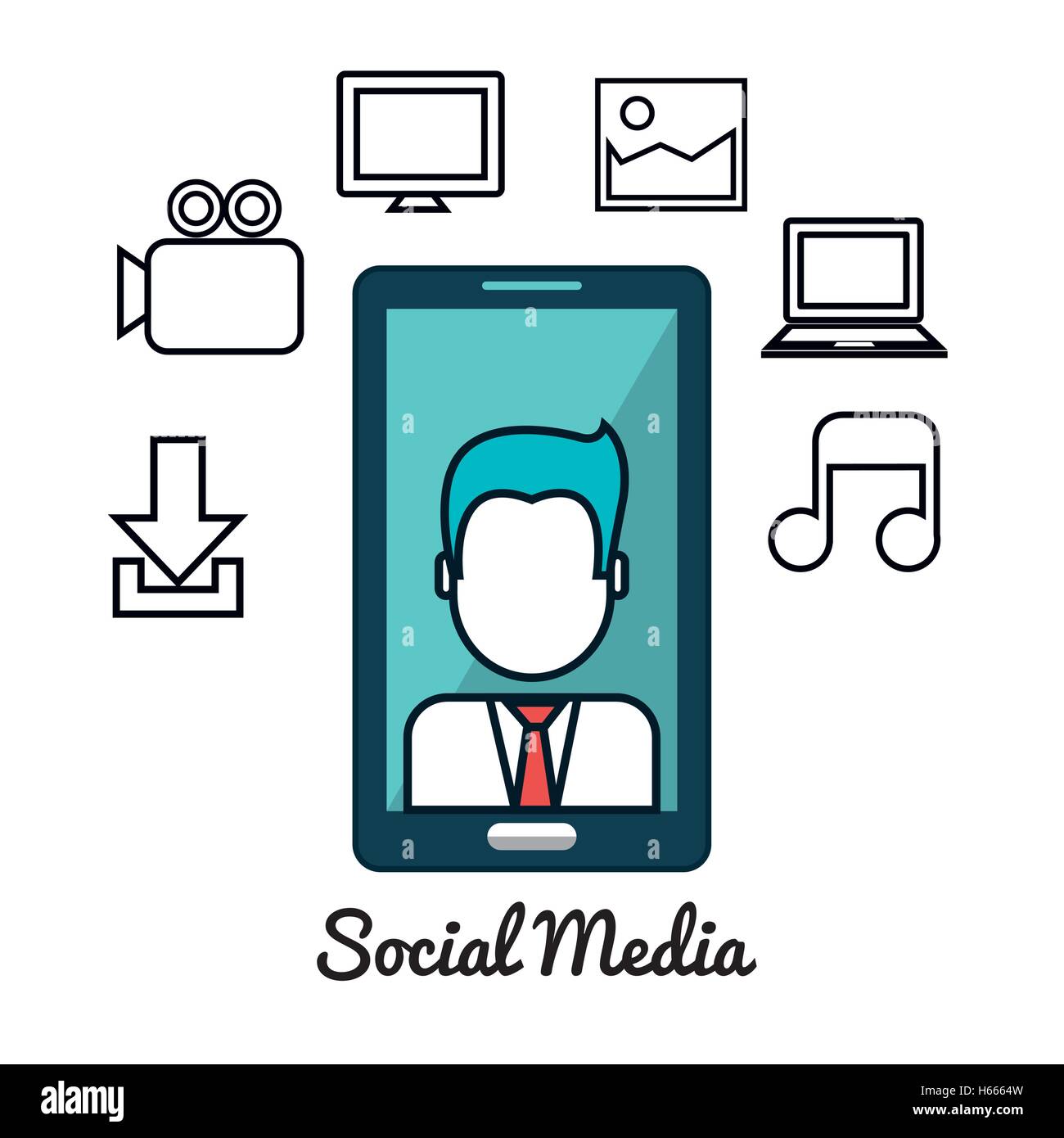 social media concept flat icons Stock Vector Image & Art - Alamy