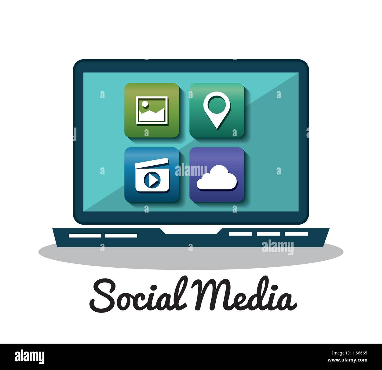 social media concept flat icons Stock Vector Image & Art - Alamy