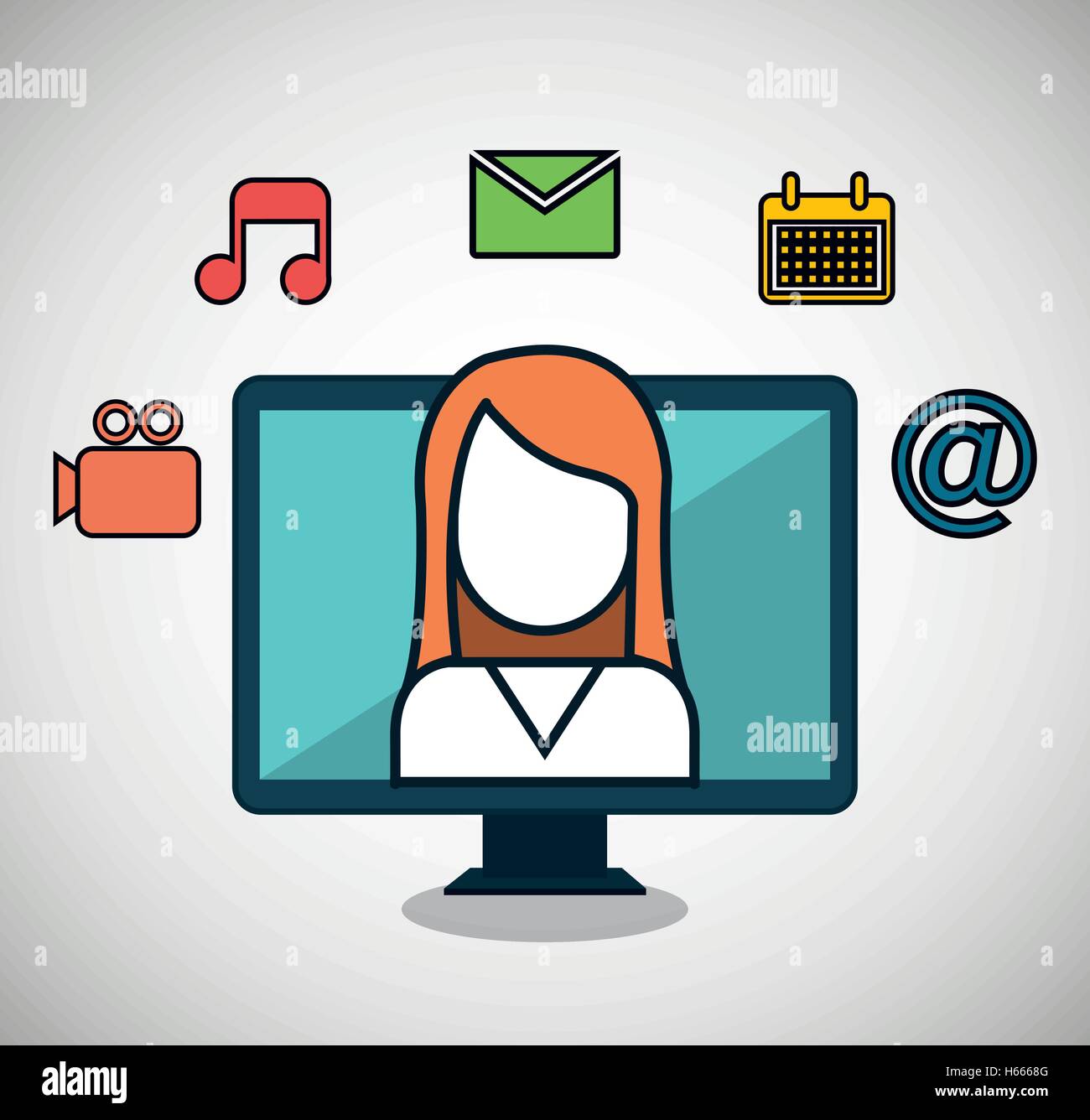 social media concept flat icons Stock Vector Image & Art - Alamy