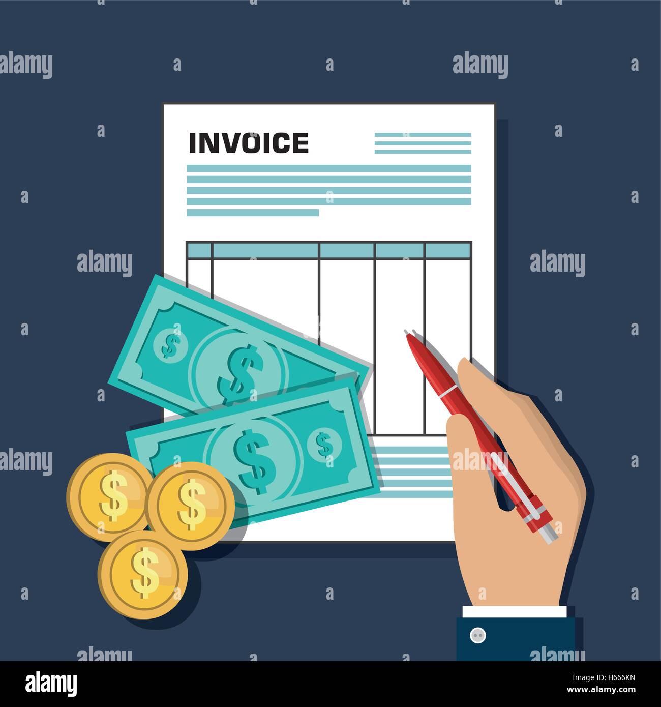 invoice document flat isolated icon Stock Vector Image & Art - Alamy
