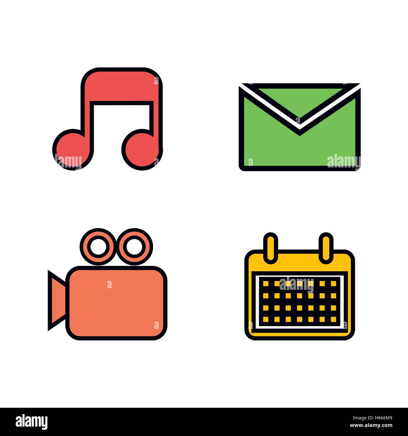 social media concept flat icons Stock Vector Image & Art - Alamy