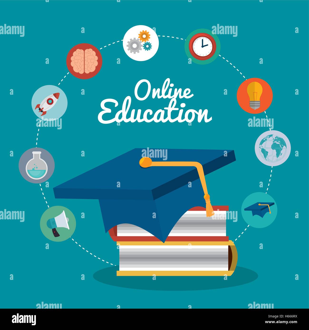 online education isolated icons Stock Vector Image & Art - Alamy
