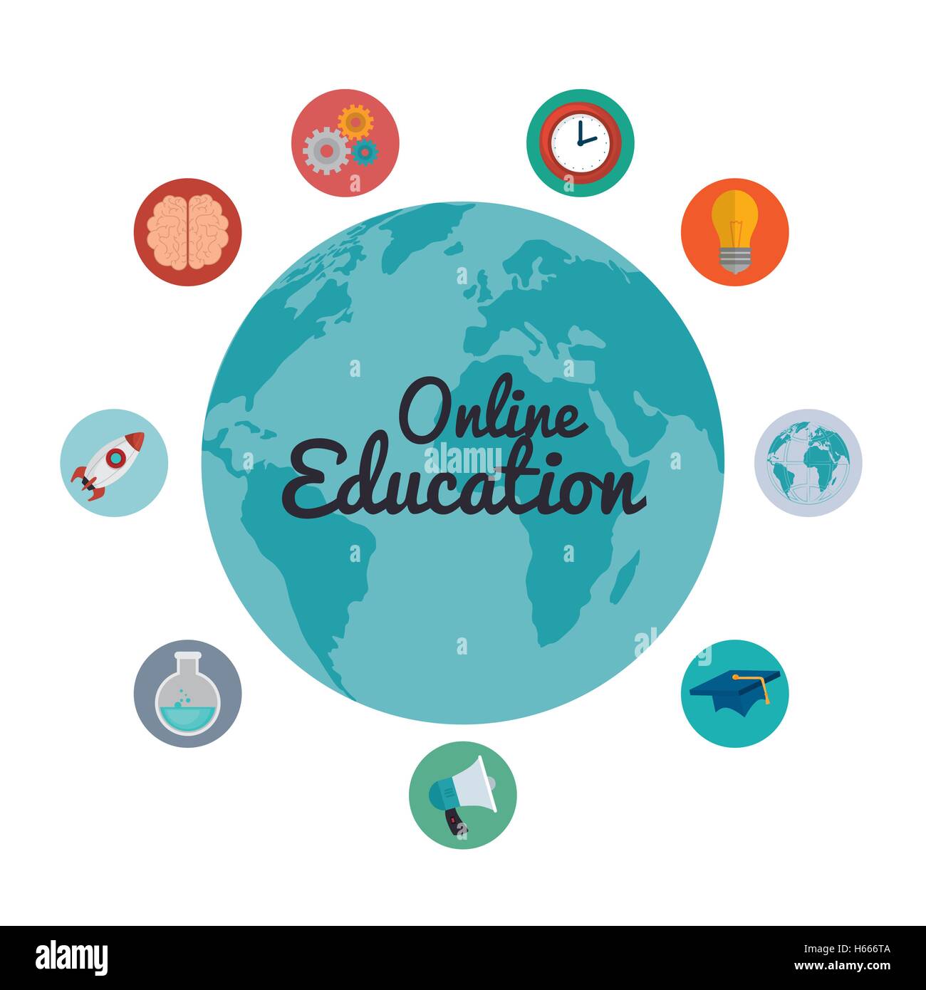online education isolated icons Stock Vector Image & Art - Alamy