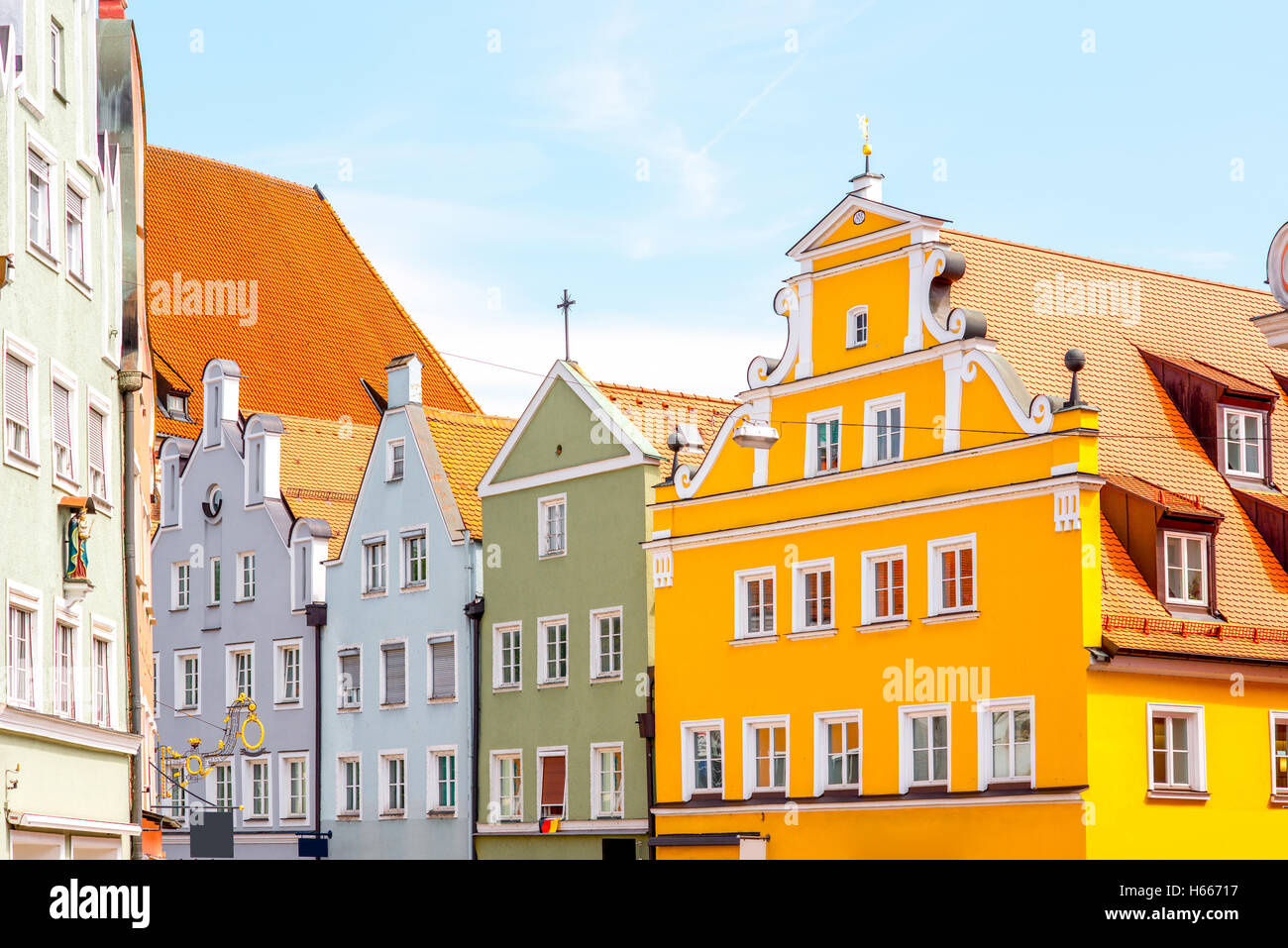 Houses in Landshut town Stock Photo - Alamy