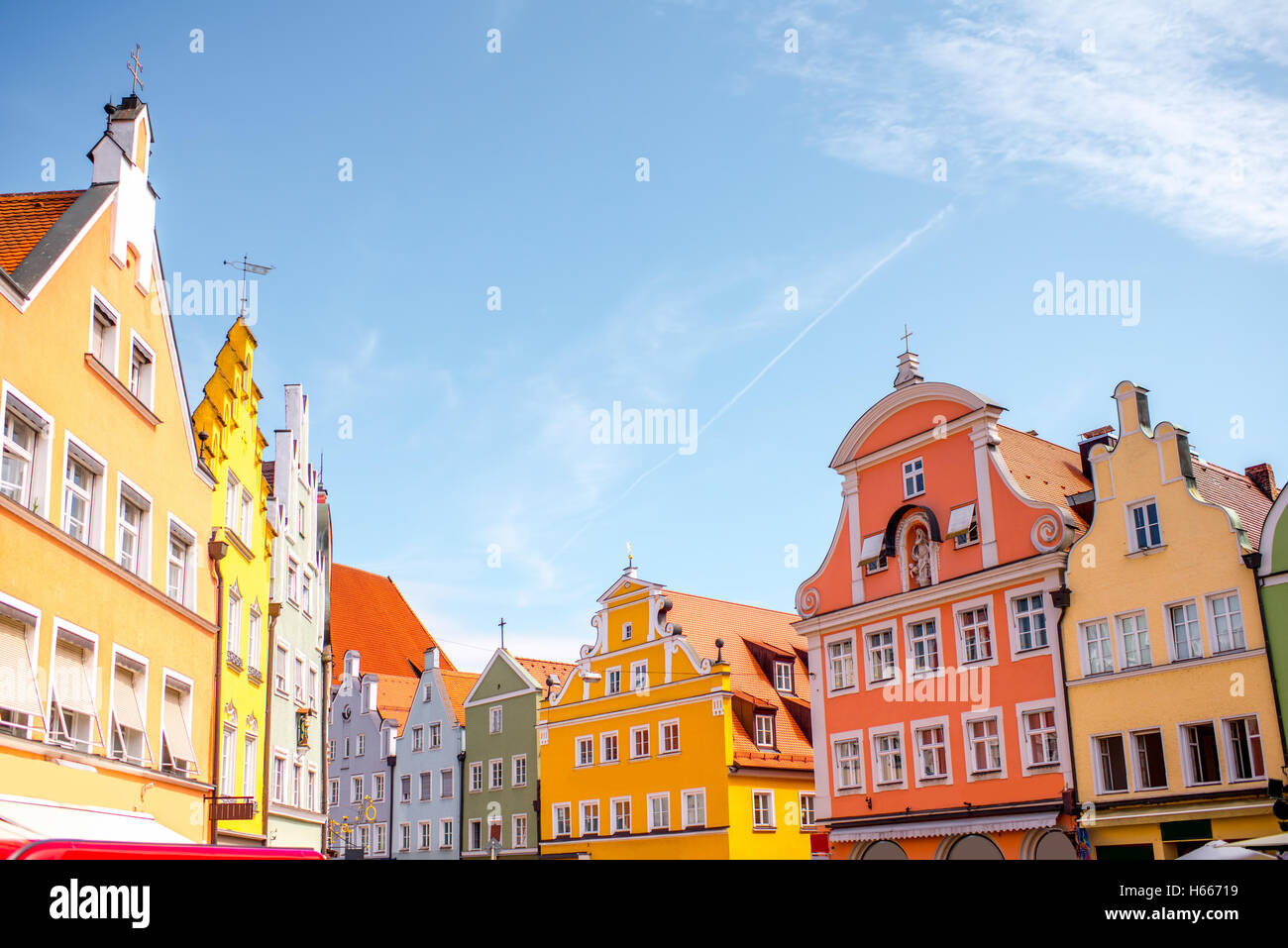 Houses in Landshut town Stock Photo - Alamy