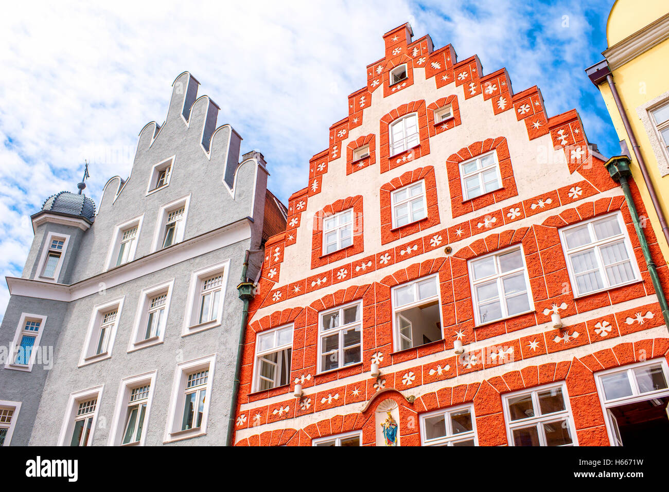 Houses in Landshut town Stock Photo - Alamy