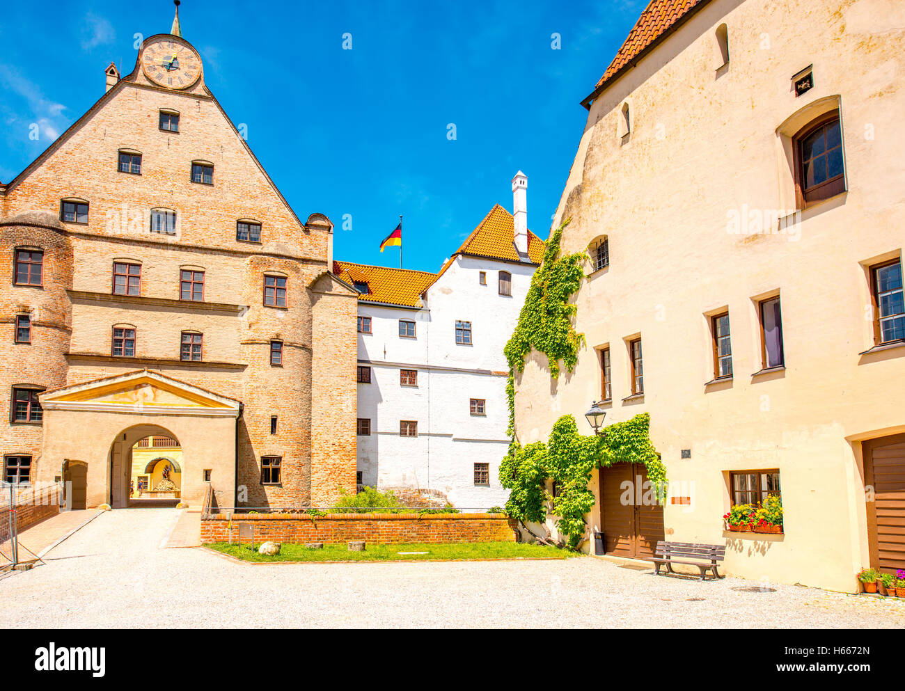 Trausnitz castle in Landshut town Stock Photo