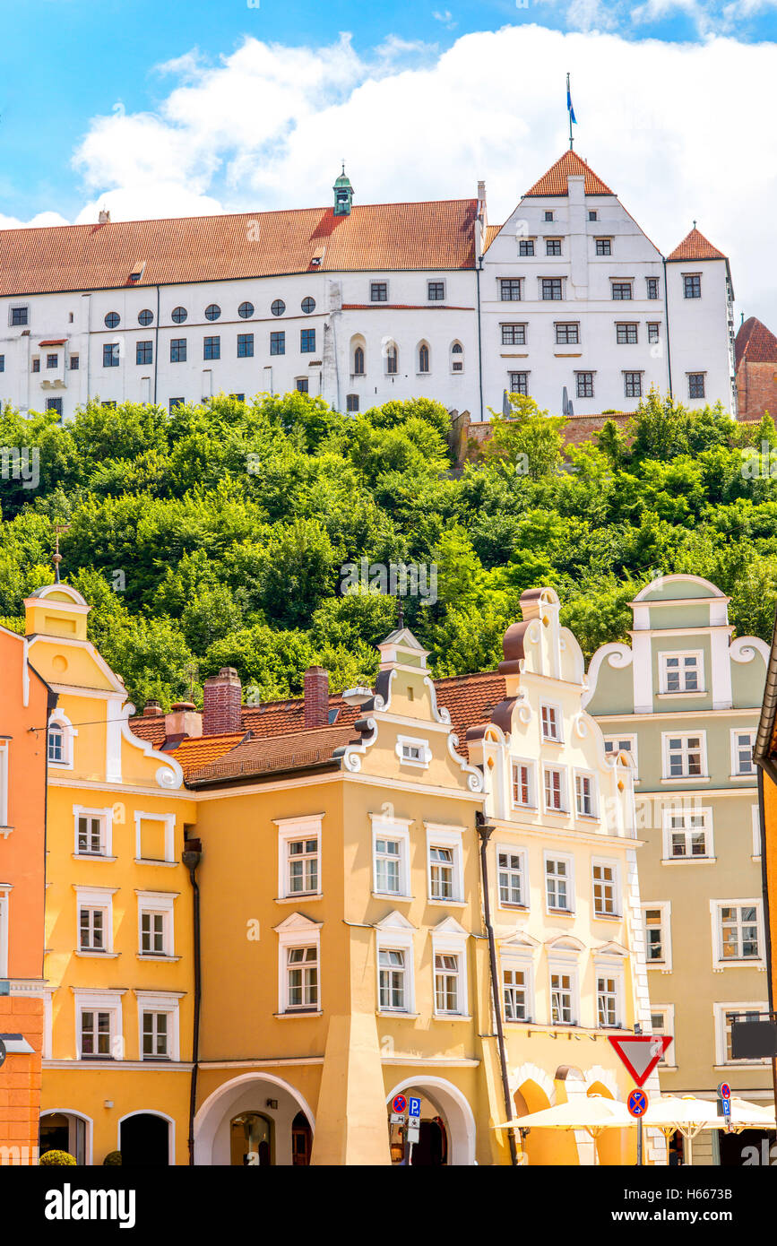 Street view in Landshut town Stock Photo - Alamy