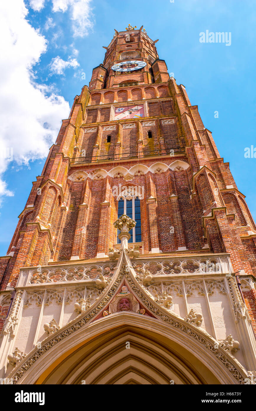 Church tower in Landshut town Stock Photo - Alamy