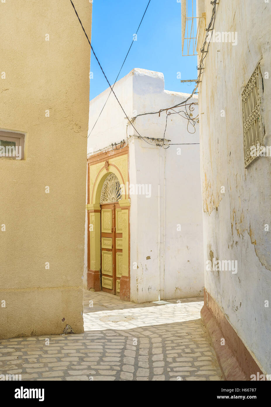 The tiny homes of Medina in Kairouan, Tunisia. Stock Photo
