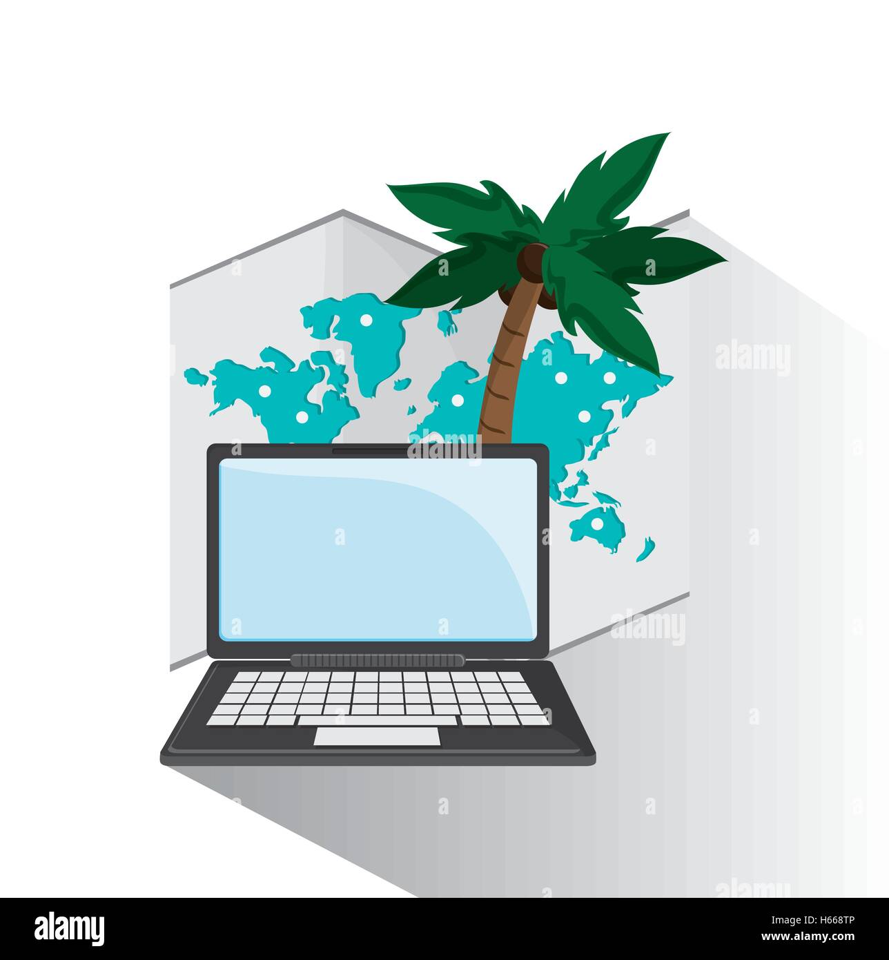 Laptop of travel and tourism concept Stock Vector Image & Art - Alamy