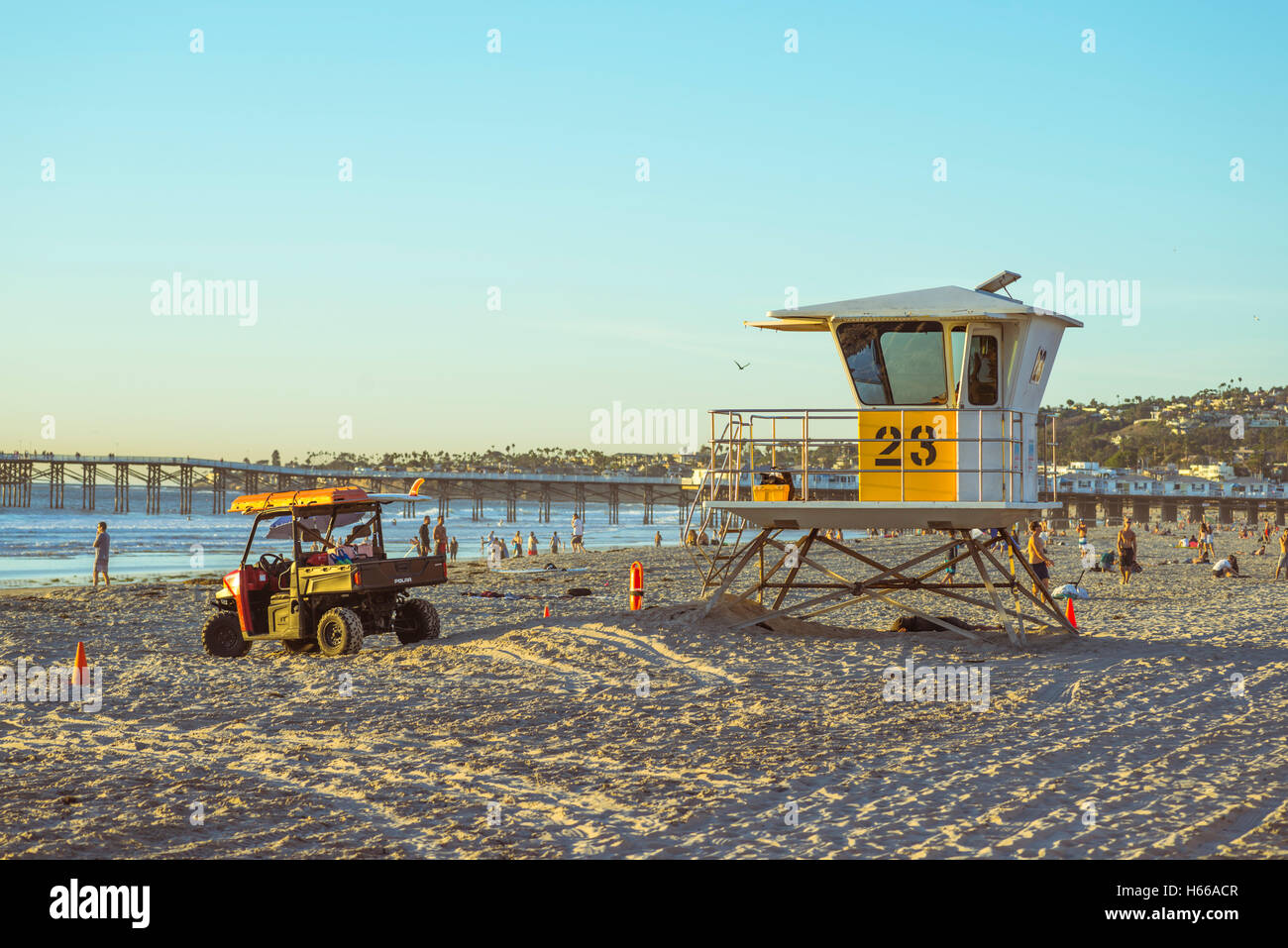 Mission Beach on a summer evening. San Diego, California, USA Stock