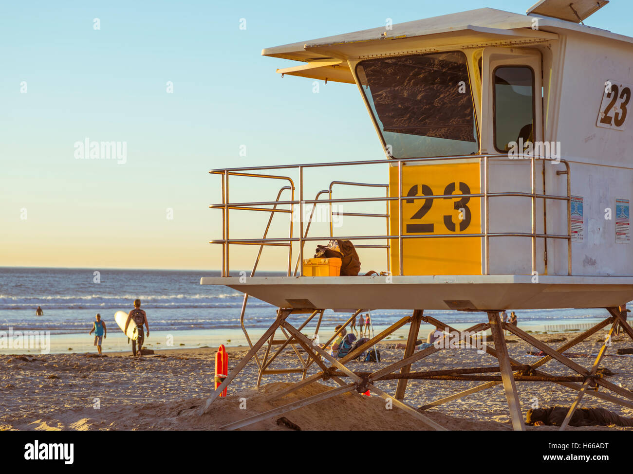 Lifeguard Tower Mission Beach San Diego California Usa Stock Photo