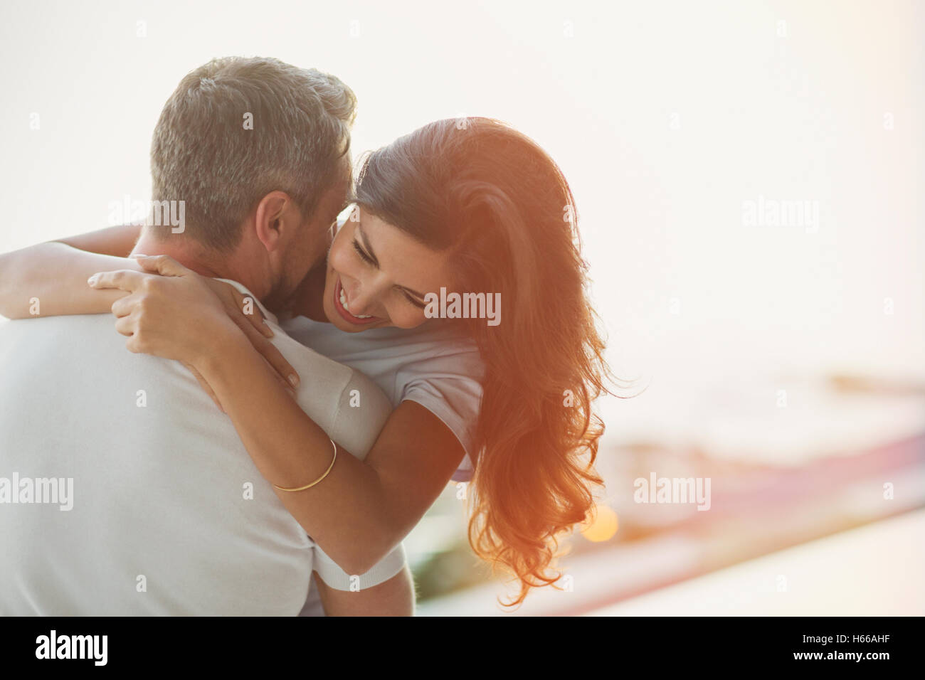 Affectionate couple hugging Stock Photo