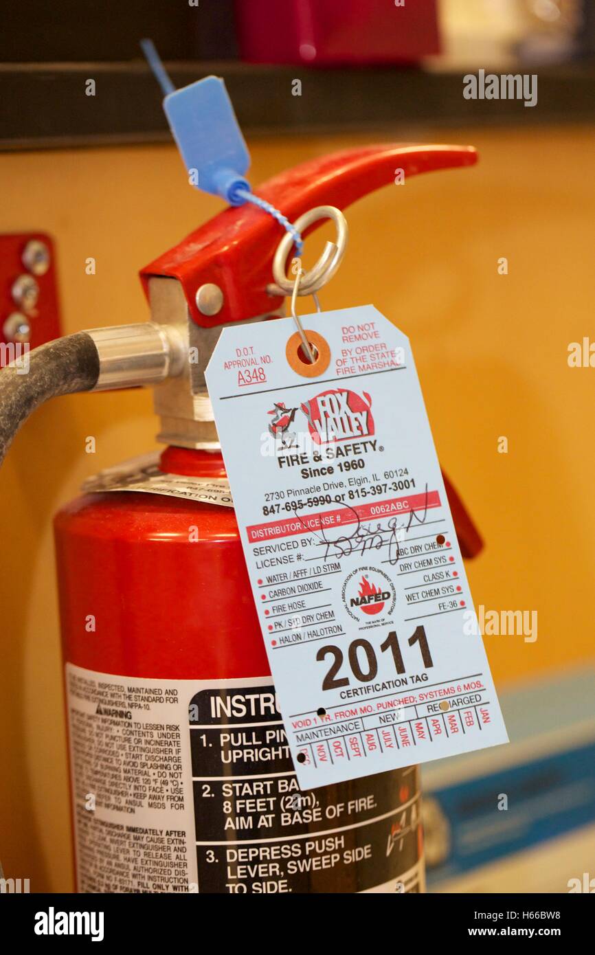 Fire extinguisher in research laboratory Stock Photo