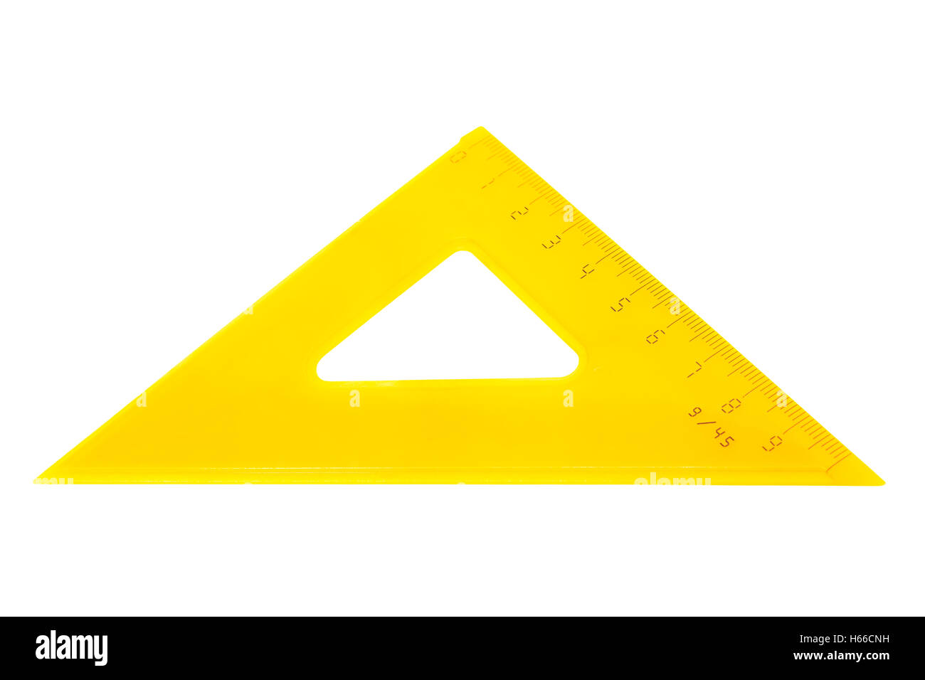 modern yellow triangle on a white background Stock Photo - Alamy