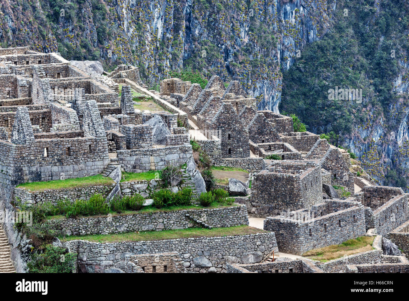 terraces and ancient houses to Machu Picchu Stock Photo - Alamy