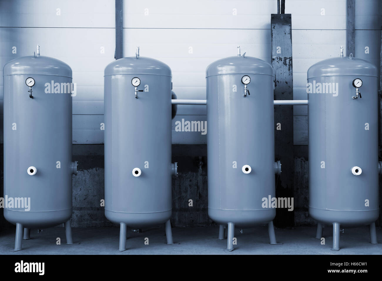 new gas tanks in a modern plant Stock Photo Alamy