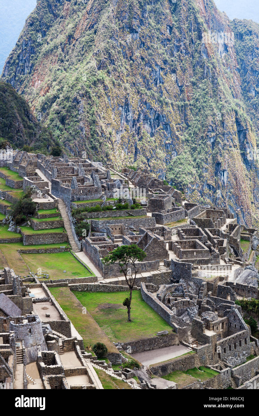 ancient terraces and ancient houses to Machu Picchu Stock Photo - Alamy