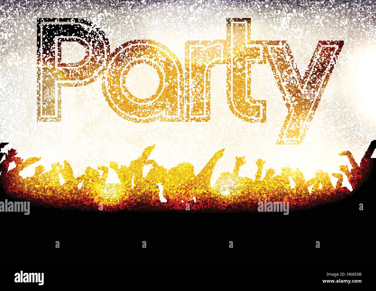 Dance Party Poster Background Template Vector Illustration Stock