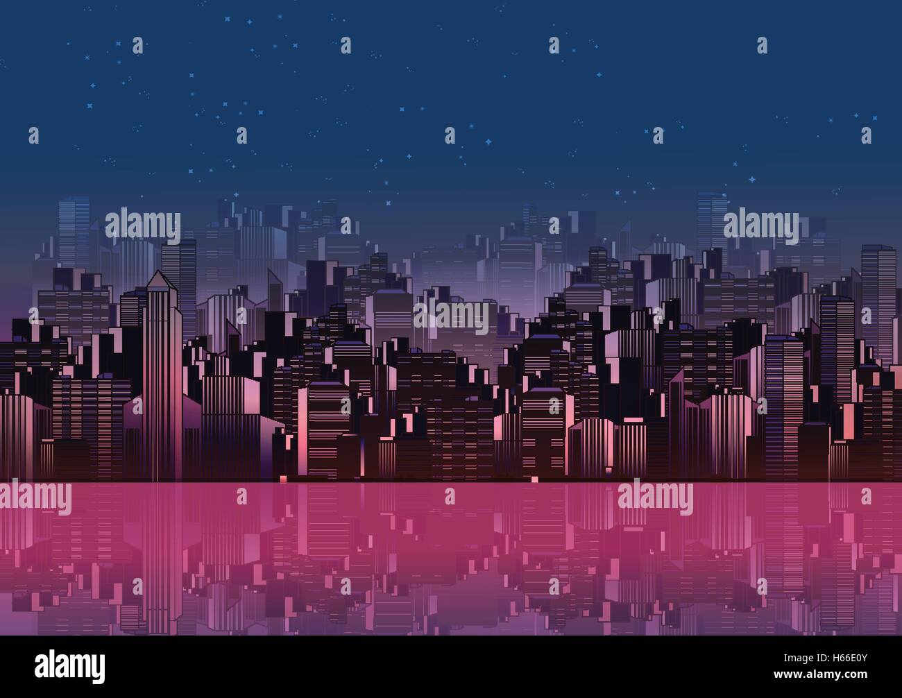 Modern City Skyline Landscape with Skyscraper Offices - Vector ...