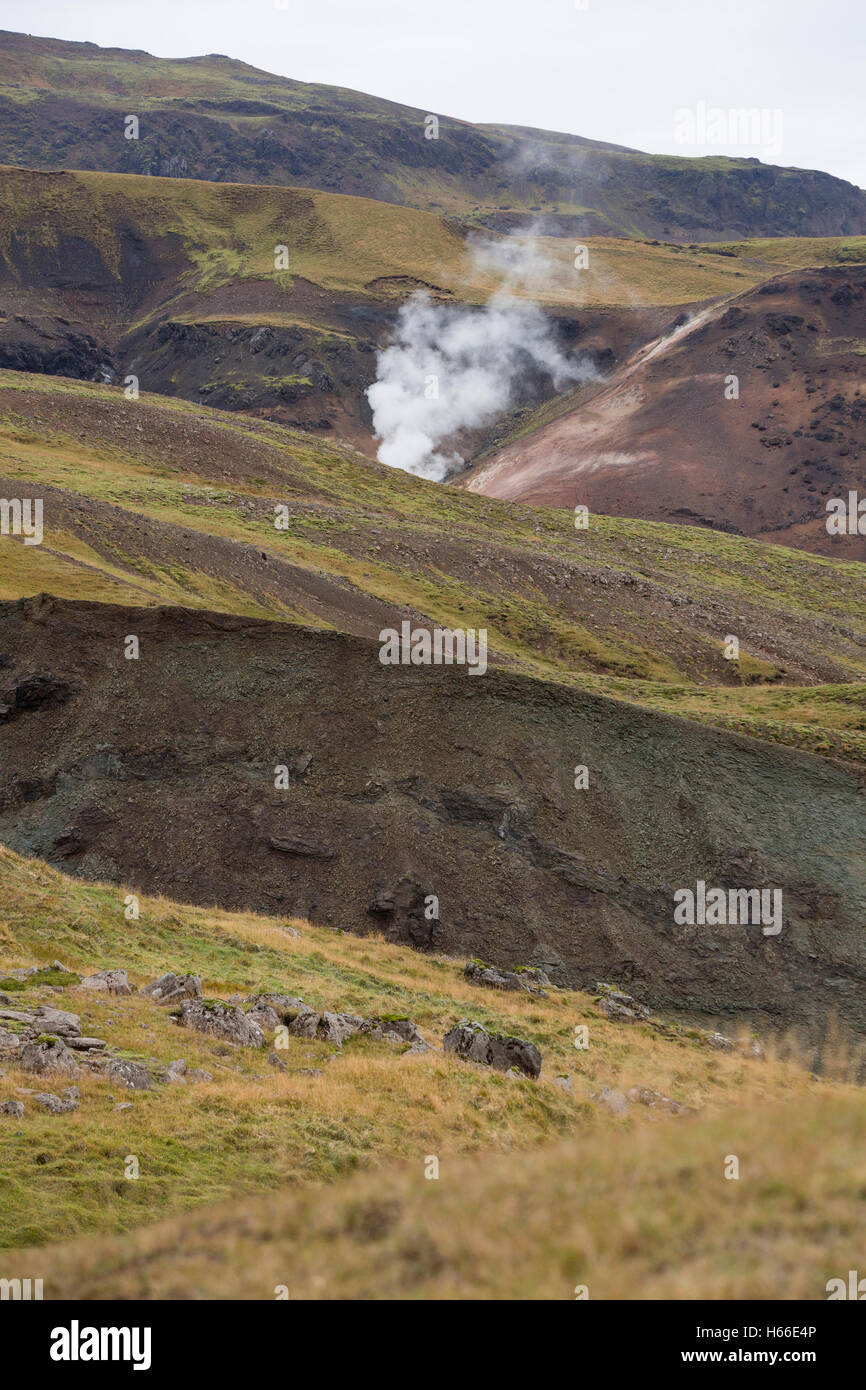 Steam rises from geothermal river hi-res stock photography and images ...